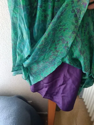 Vestido Zara verde y turquesa