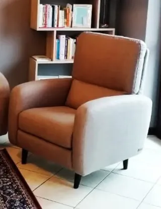 Poltrona Poltronesofà tessuto beige/marrone