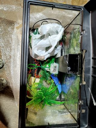 Pecera con tapa negra