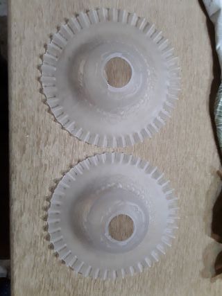 Pareja tulipas vintage cristal opal