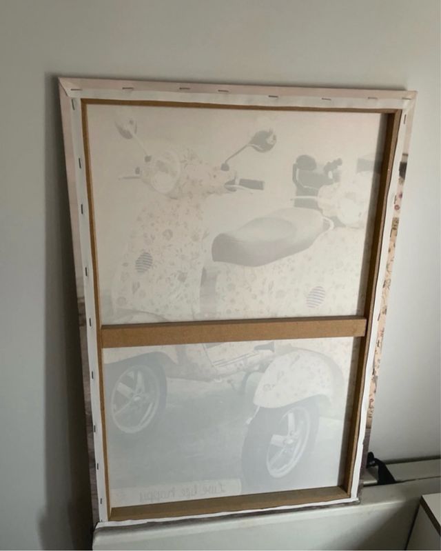 Lienzo decorativo Vespas florales