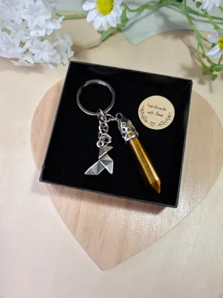 Llavero Ojo de Tigre Pajarita.