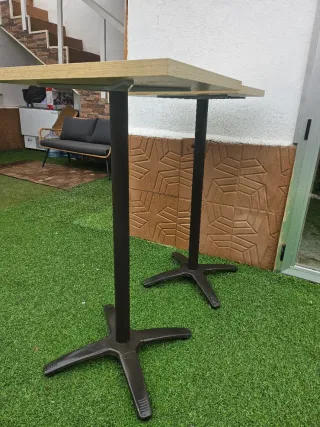 Mesas altas bar/cafetería madera y metal