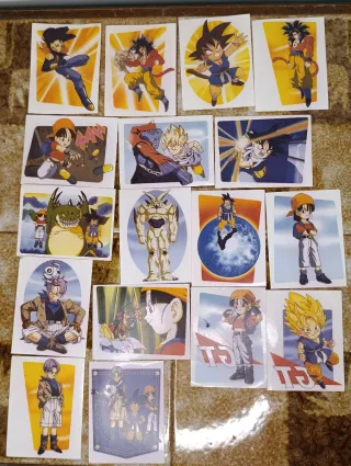 Lote 14 Pegatinas Dragon Ball GT Chicles Boomer