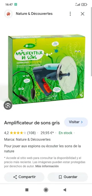 Juguete amplificador de Sonido Nature & Découverte