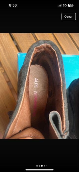 Botines Alpe Cuña Negro/Gris