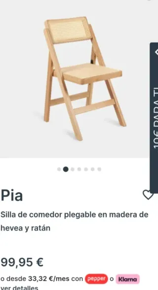 Silla de madera y ratán