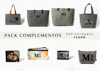 Pack complementos 300 uds nuevo sin personalizar