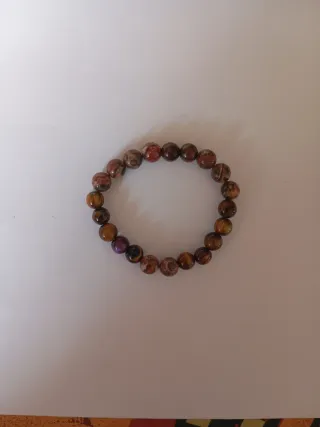 Bracciale perline marroni e viola