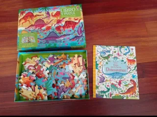 Libro y puzzle de dinosaurios Usborne