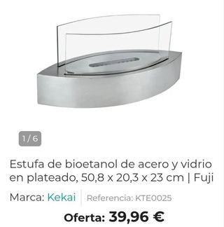 Chimenea bioetanol sobremesa Fuji