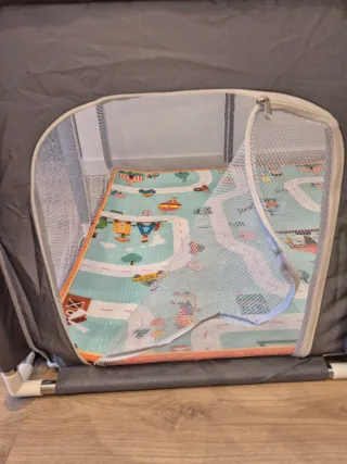 Parque juegos 120x120cm+Alfombra+Agarraderas+Bolsa