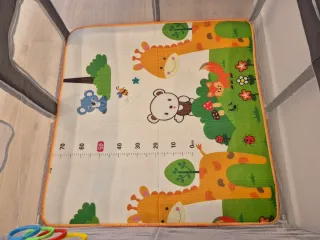 Parque juegos 120x120cm+Alfombra+Agarraderas+Bolsa