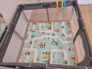 Parque juegos 120x120cm+Alfombra+Agarraderas+Bolsa