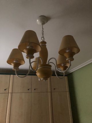 Lámpara de techo cristal y metal