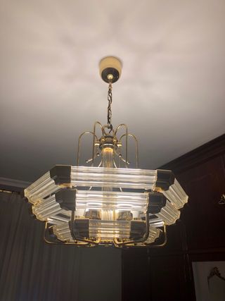 Lámpara de techo cristal y metal