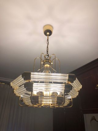 Lámpara de techo cristal y metal
