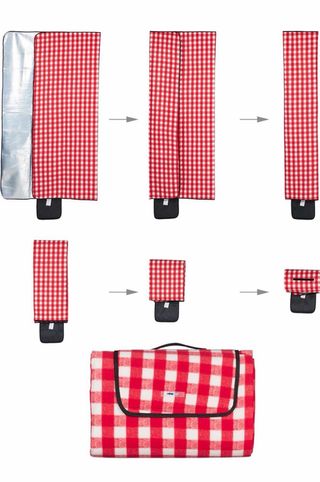 Manta de Picnic Cuadros Rojo y Blanco