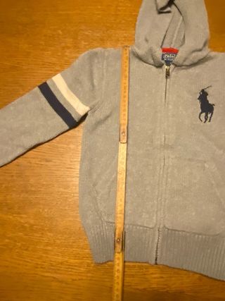 Maglione bambino Ralph Lauren con cappuccio grigio