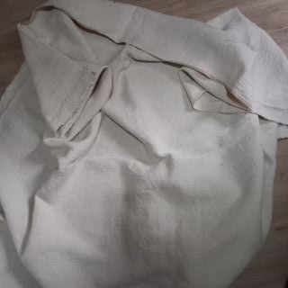 Retal lino rústico beige. 140x140cm.