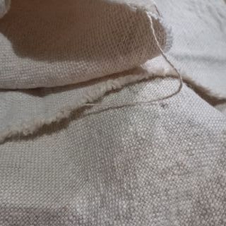 Retal lino rústico beige. 140x140cm.