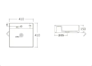 Lavabo sobre encimera porcelana blanco