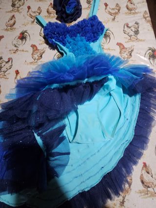 Costume danza caraibici bambina 7/8 anni Brillante
