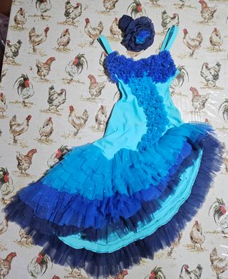 Costume danza caraibici bambina 7/8 anni Brillante