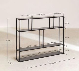 Estantería Modular Acero Negra 120cm