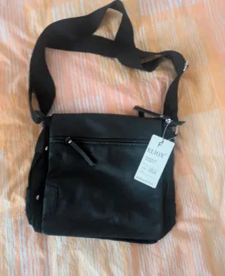 Borsa a tracolla Eliox nera con tasche