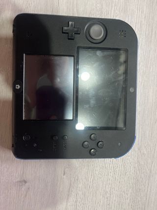 Nintendo 2DS Negra/Azul + Cargador y 2 Juegos