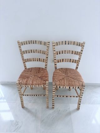 Pareja de sillas de Enea únicas a rayas