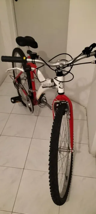 Bicicleta de Montaña Roja y Blanca