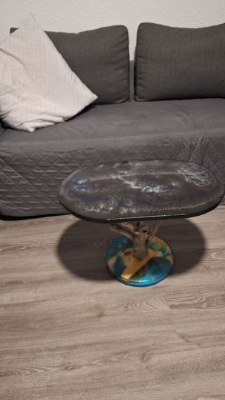 Mesa de centro madera y resina
