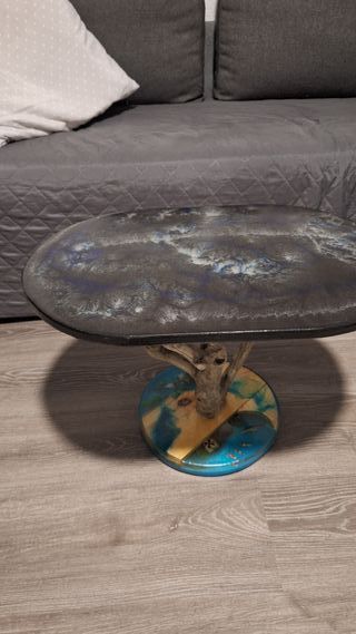 Mesa de centro madera y resina