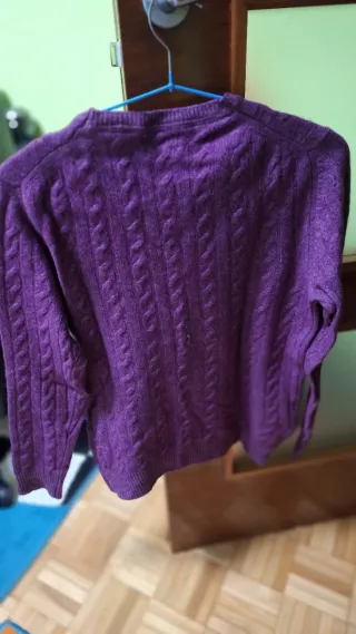 Jersey mujer morado trenzado