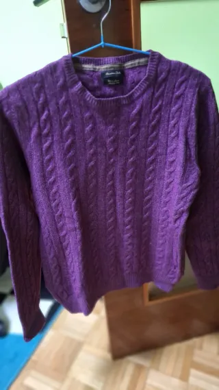 Jersey mujer morado trenzado