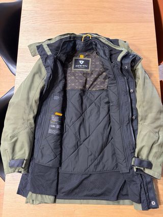 Chaqueta moto RevIT Dayton Verde Impermeable Forro
