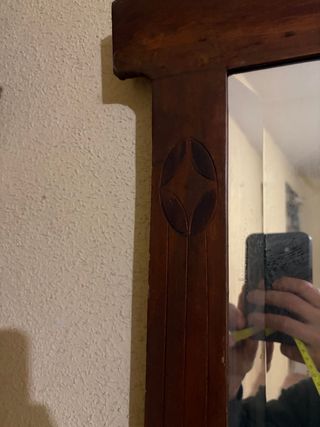 Espejo antiguo madera tallada