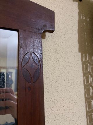 Espejo antiguo madera tallada