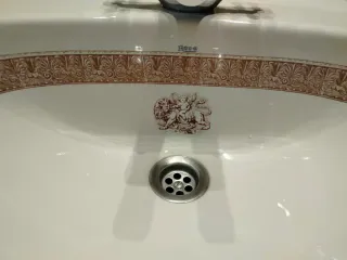 Mueble de baño clásico madera y mármol 80cm