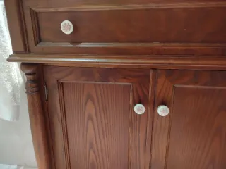 Mueble de baño clásico madera y mármol 80cm