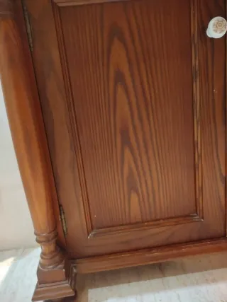 Mueble de baño clásico madera y mármol 80cm