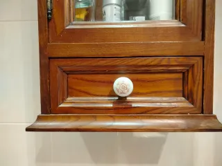 Mueble de baño clásico madera y mármol 80cm