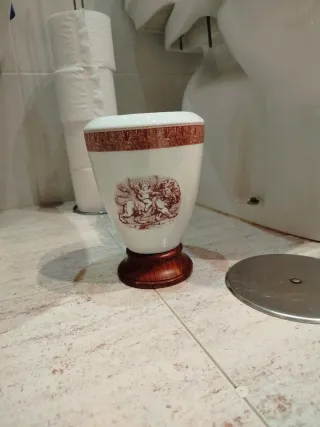 Mueble de baño clásico madera y mármol 80cm