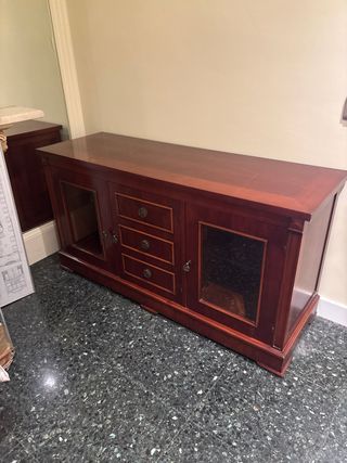 Mueble auxiliar madera y cristal
