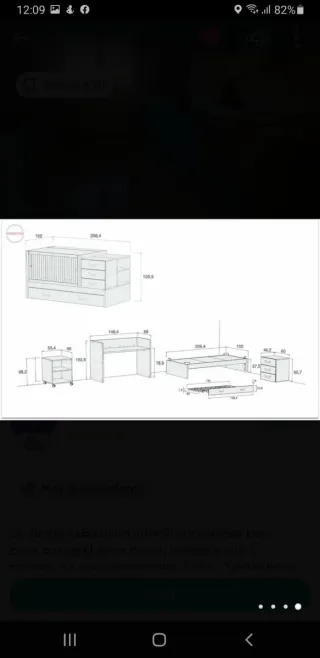 Cuna y cambiador habitación infantil