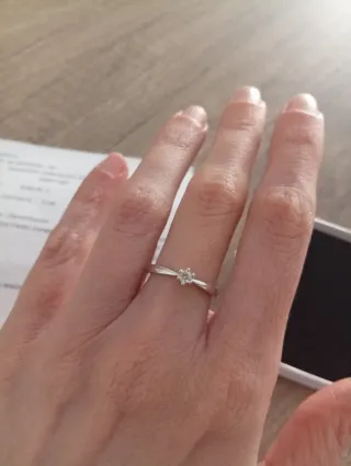 Anillo Oro Blanco 18k Diamante