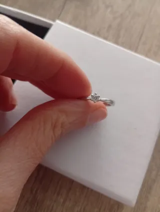 Anillo Oro Blanco 18k Diamante