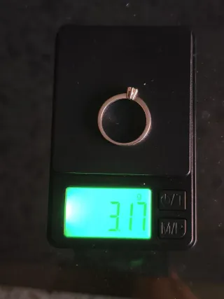 Anillo Oro Blanco 18k Diamante